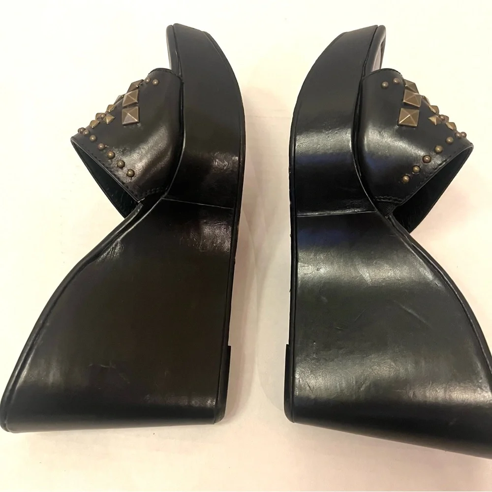 Donald J. Plane Black STIMA Jewel Wedge Sandal Sz 7.5 B13/11 - Picture 7 of 12